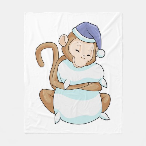 Monkey with Pillow  Sleepyhead Fleece Blanket