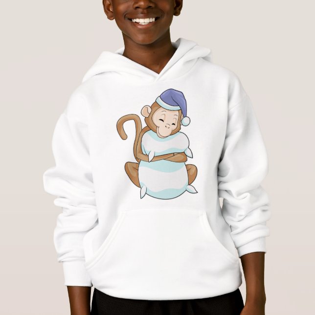 Monkey with Pillow & Sleepyhead Hoodie (Front)