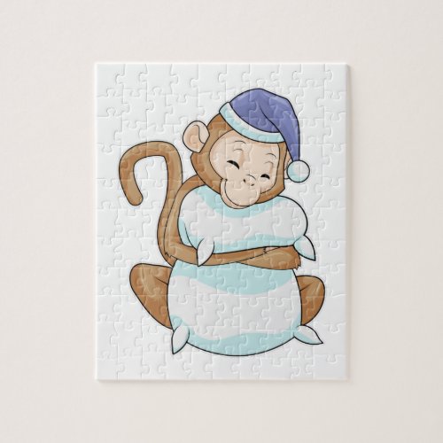 Monkey with Pillow  Sleepyhead Jigsaw Puzzle