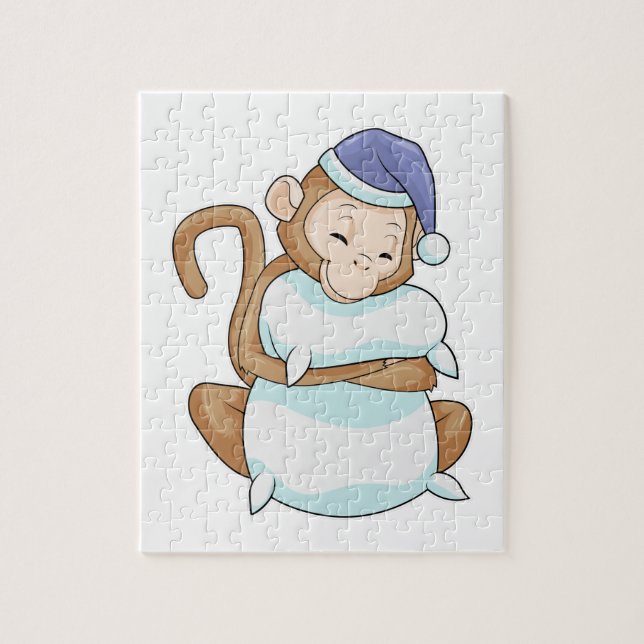 Monkey with Pillow & Sleepyhead Jigsaw Puzzle (Vertical)
