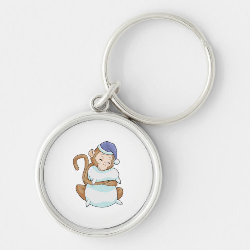 Monkey with Pillow  Sleepyhead Keychain