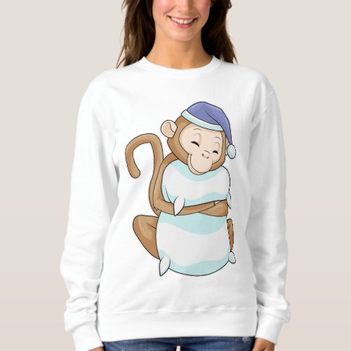 Monkey with Pillow  Sleepyhead Sweatshirt