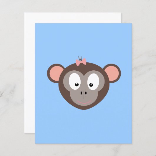Monkey with pink ribbon (Front/Back)