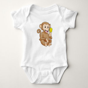 Monkey with Popsicle Baby Bodysuit