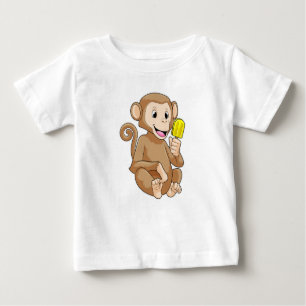 Monkey with Popsicle Baby T-Shirt