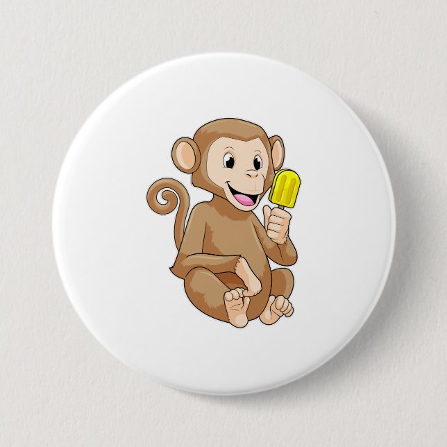 Monkey with Popsicle Button (Front)