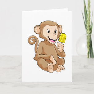 Monkey with Popsicle Card