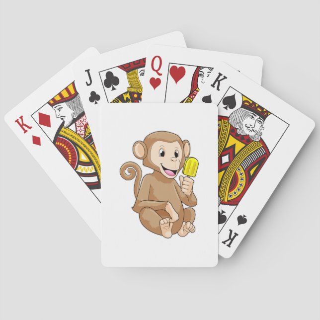 Monkey with Popsicle Poker Cards (Back)