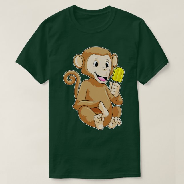 Monkey with Popsicle T-Shirt (Design Front)