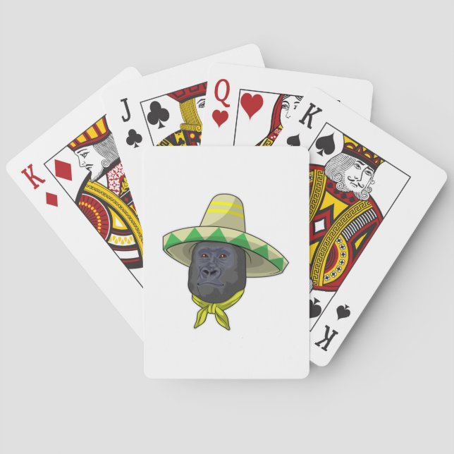 Monkey with Straw hat Poker Cards (Back)