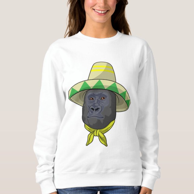 Monkey with Straw hat Sweatshirt (Front)