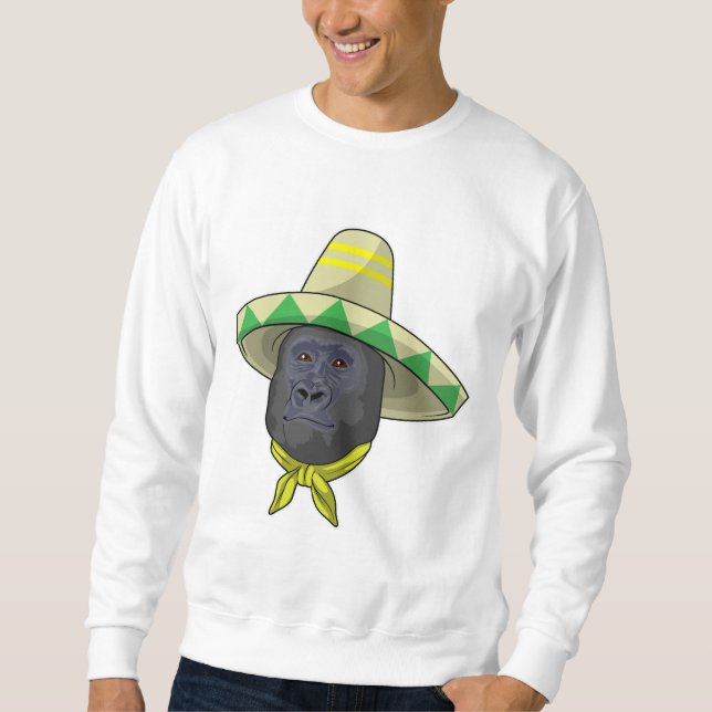 Monkey with Straw hat Sweatshirt (Front)
