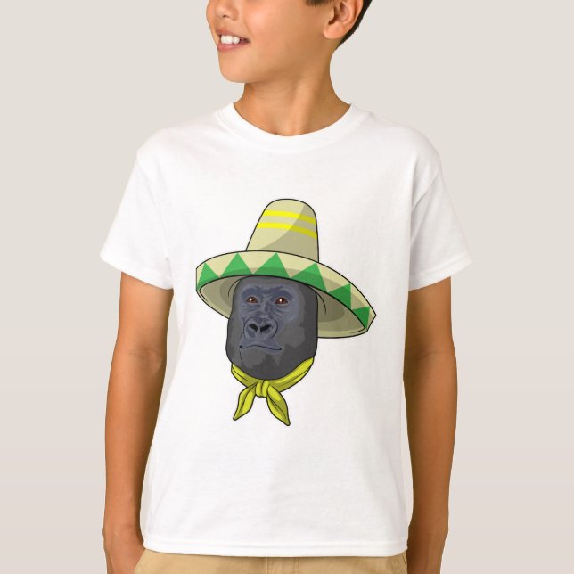 Monkey with Straw hat T-Shirt (Front)