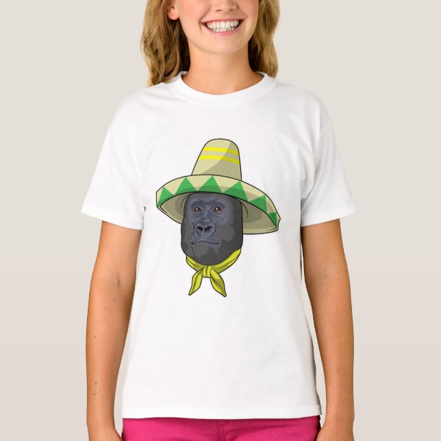 Monkey with Straw hat T-Shirt (Front)
