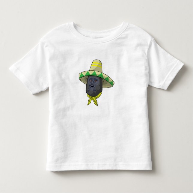 Monkey with Straw hat Toddler T-shirt (Front)