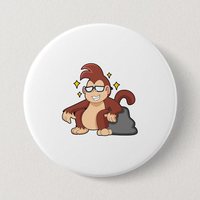 Monkey with Sunglasses Button (Front)