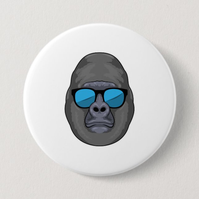 Monkey with Sunglasses Button (Front)