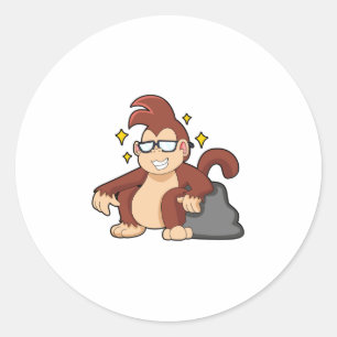 Monkey with Sunglasses Classic Round Sticker