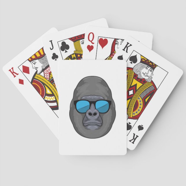 Monkey with Sunglasses Poker Cards (Back)