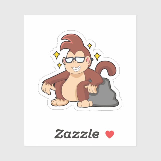 Monkey with Sunglasses Sticker (Sheet)