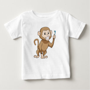 Monkey with Toothbrush Baby T-Shirt