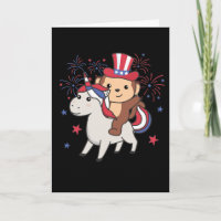 Monkey With Unicorn For Fourth Of July Fireworks