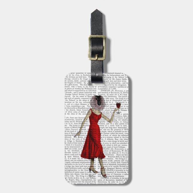 Monkey with Wine Luggage Tag (Front Vertical)