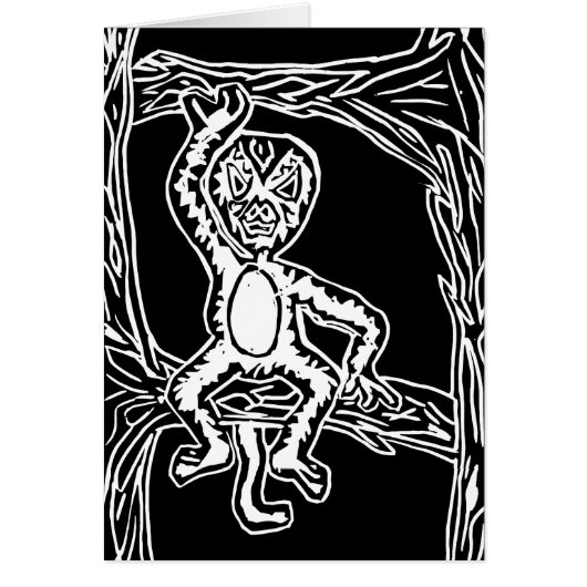 monkey woodprint cards (Front)