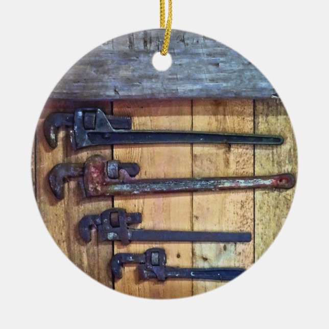 Monkey Wrenches Ceramic Ornament (Front)