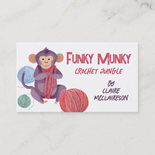 Monkey yarn knitting crochet homespun packaging business card