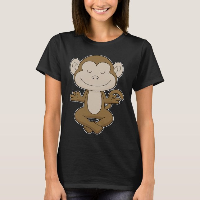 Monkey Yoga Meditation T-Shirt (Front)