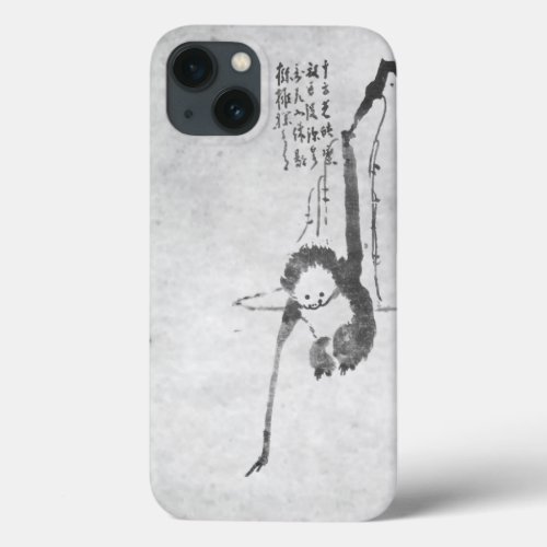 Monkey zen painting meditation phone iPhone 13 case
