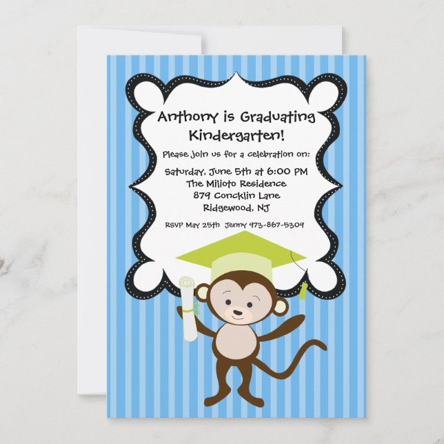 Monkeying Around Kids Graduation Invitation (Front)