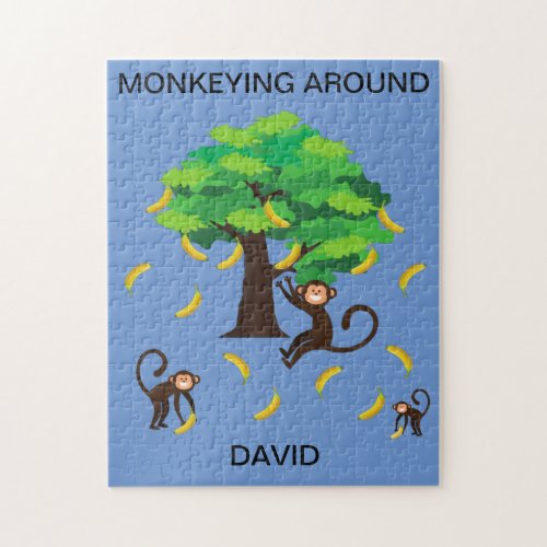 Monkeying Around puzzle for kids with name