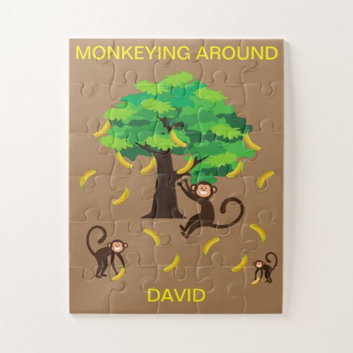 Monkeying Around puzzle for kids with name