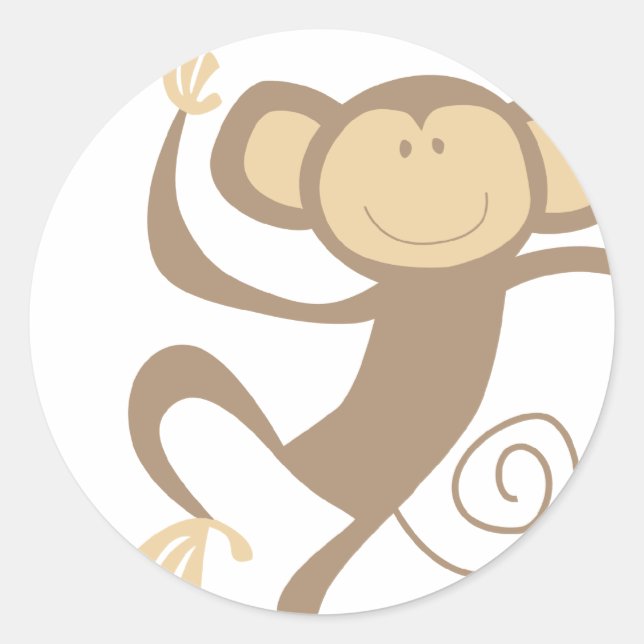 Monkeying Around Round Stickers (Front)