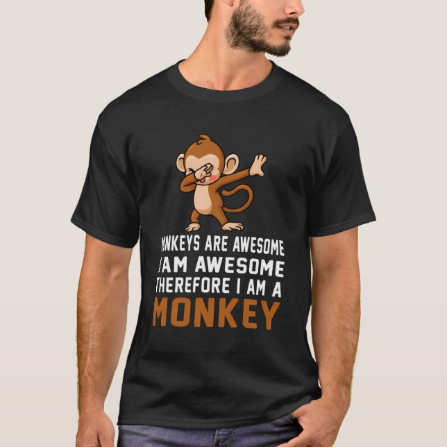 Monkeys Are Awesome Kids Girls Boys Monkey T-Shirt (Front)