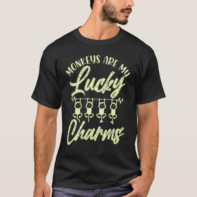 Monkeys Are My Lucky Charms Animal T-Shirt (Front)