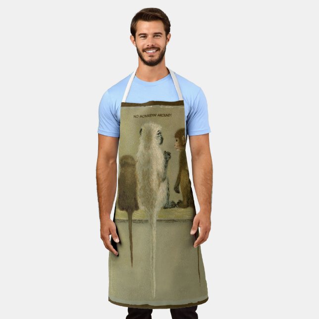 Monkeys Business Birthday From Group Personalized Apron (Worn)
