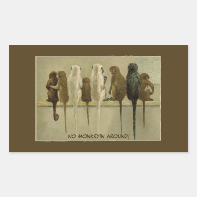 Monkeys Business Birthday From Group Personalized Rectangular Sticker (Front)