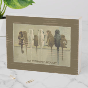 Monkeys Business Birthday From Group Personalized Wooden Box Sign
