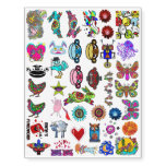 Monkeys, Chickens &amp; Butterflies Oh My! Temporary Tattoos