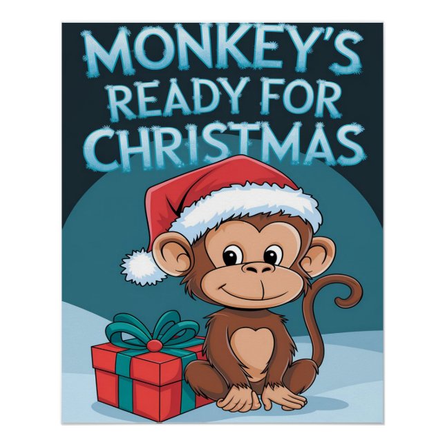 Monkeys Christmas Poster (Front)