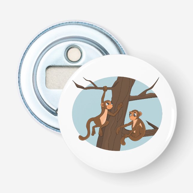 Monkeys climbing the tree bottle opener (Front)