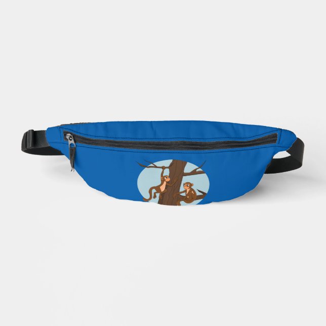 Monkeys climbing the tree cartoon  fanny pack (Front)