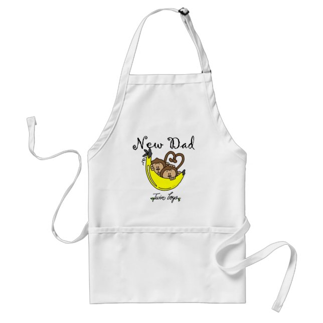 Monkeys Dad of Twin Boys Tshirts and Gifts Adult Apron (Front)