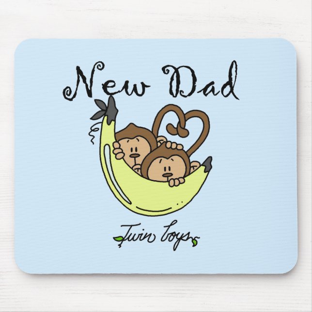 Monkeys Dad of Twin Boys Tshirts and Gifts Mouse Pad (Front)