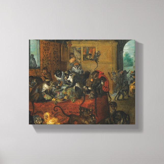 Monkeys feasting canvas print (Front)
