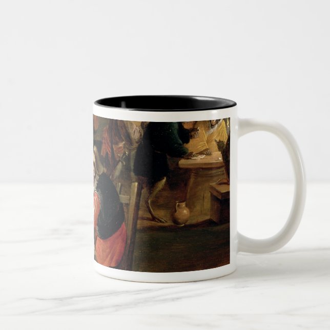 Monkeys in a Tavern, detail of the card game Two-Tone Coffee Mug (Right)
