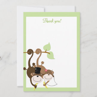 Monkeys in a Tree 5x7 Flat Thank you note Card